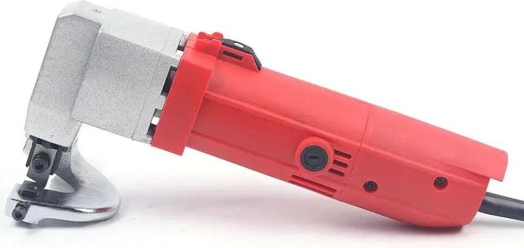 Elektrische Blechschere - Blechknabber - 500 W - Netzbetrieb AC - Schnittleistung 2,5 mm Metall - Inkl. 3 Kohlebürsten - Rot