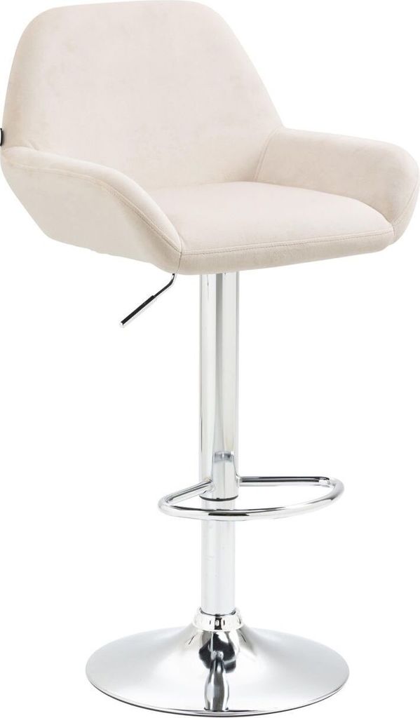 Barhocker Braga Samt chrom creme