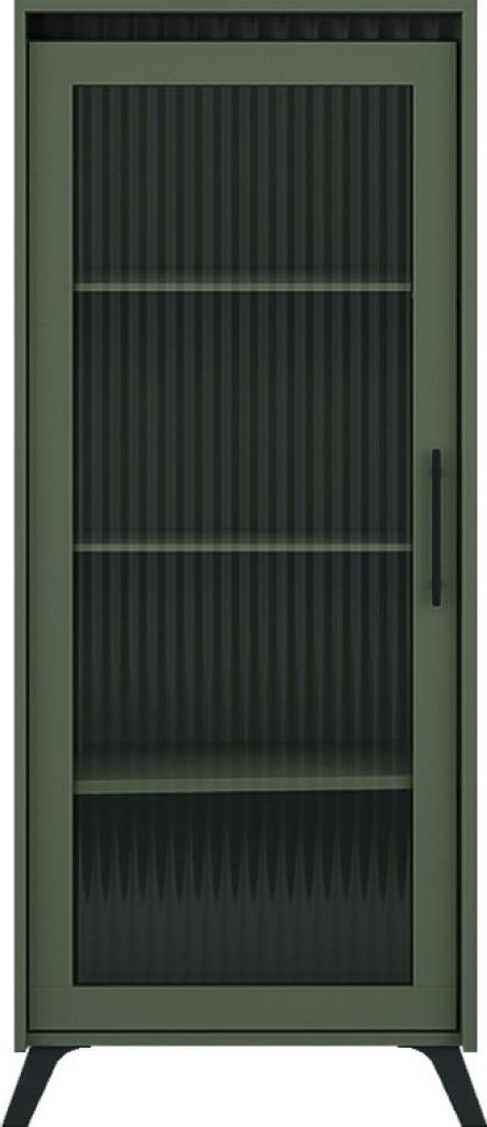 Kondela Witryna Longy Reg1W - smoke zielony / czarny Zdjęcie produktu 