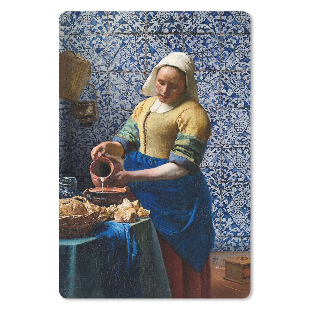 MuchoWow Mauspad Mousepad Milchmädchen - Delfter Blau - Vermeer - Gemälde - Alte Meister 18x27 cm - Mousepads - Maus Mat - Pad - Mausunterlage