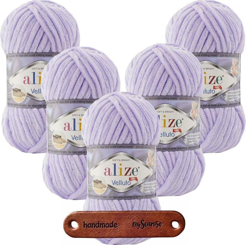 5 x ALIZE Velluto 146 Lilac mit Label Produktbild 
