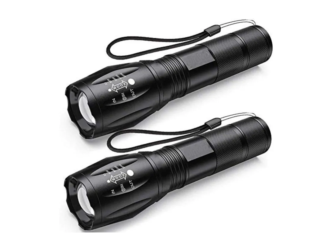 2x Starke LED Polizei Swat Taschenlampe wiederaufladbar Zoom PowerAkku Ladegerät 
