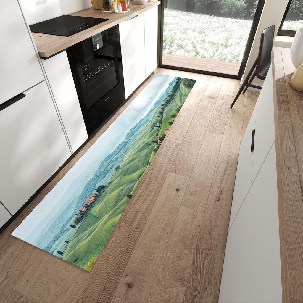 Küchenteppich 60x270cm rutschfest & abwischbar PVC Läufer - Landschaft Italien