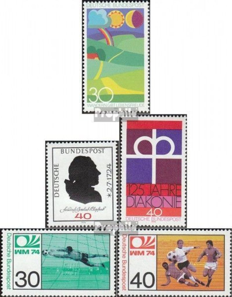 Briefmarken BRD (BR.Deutschland) 1974 Mi 808,809,810,811-812 (kompl.Ausg.) gestempelt Wandern