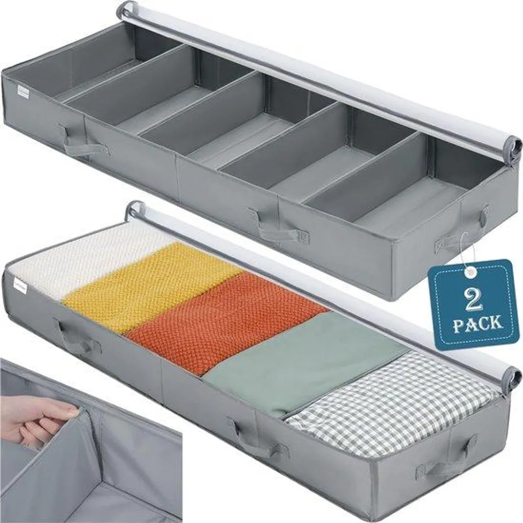 Boîte de rangement sous le lit pliable pour couettes et linge de maison