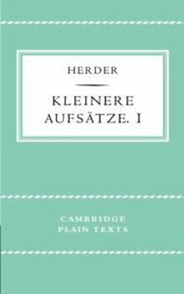 Kleinere Aufsatze I.by G., Herder New .