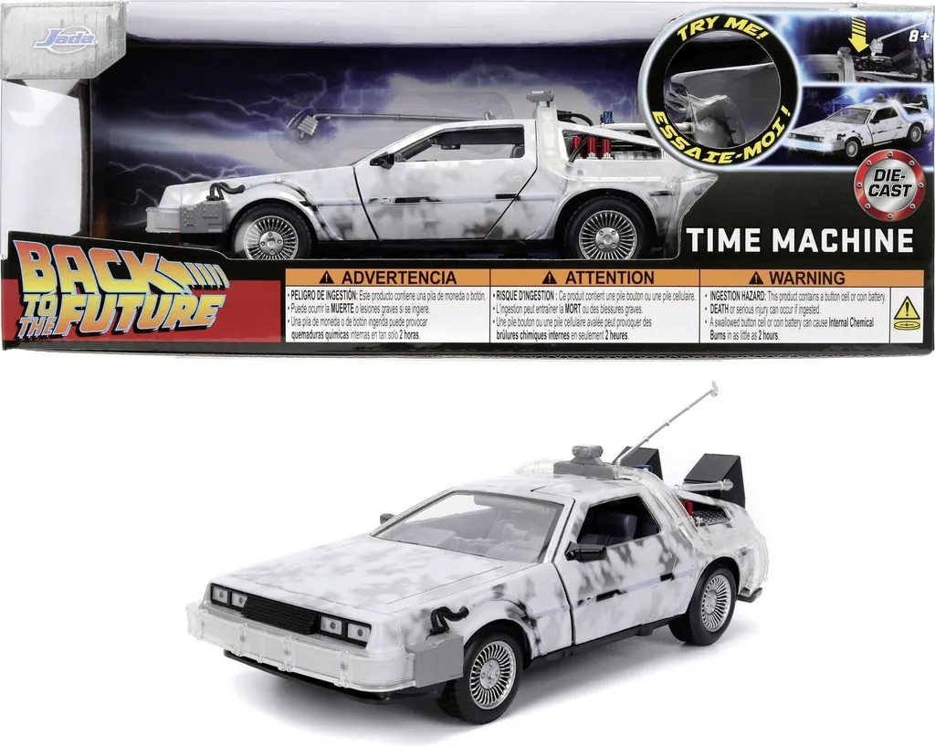 Voiture miniature DeLorean effet givré 1:24 Jada Back to the Future