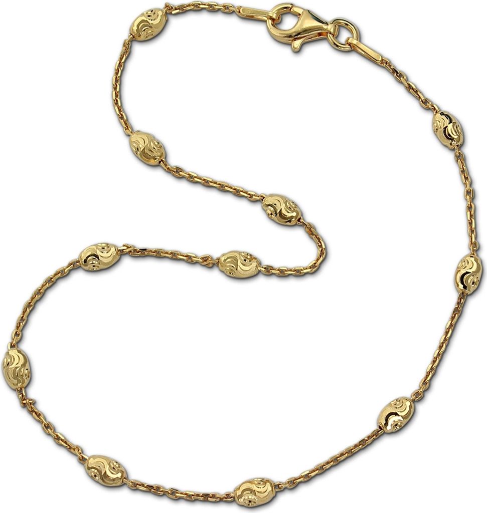 SilberDream Fußkette 25cm Damen 925er Silber Schmuck Typhoon gold SDF3015Y