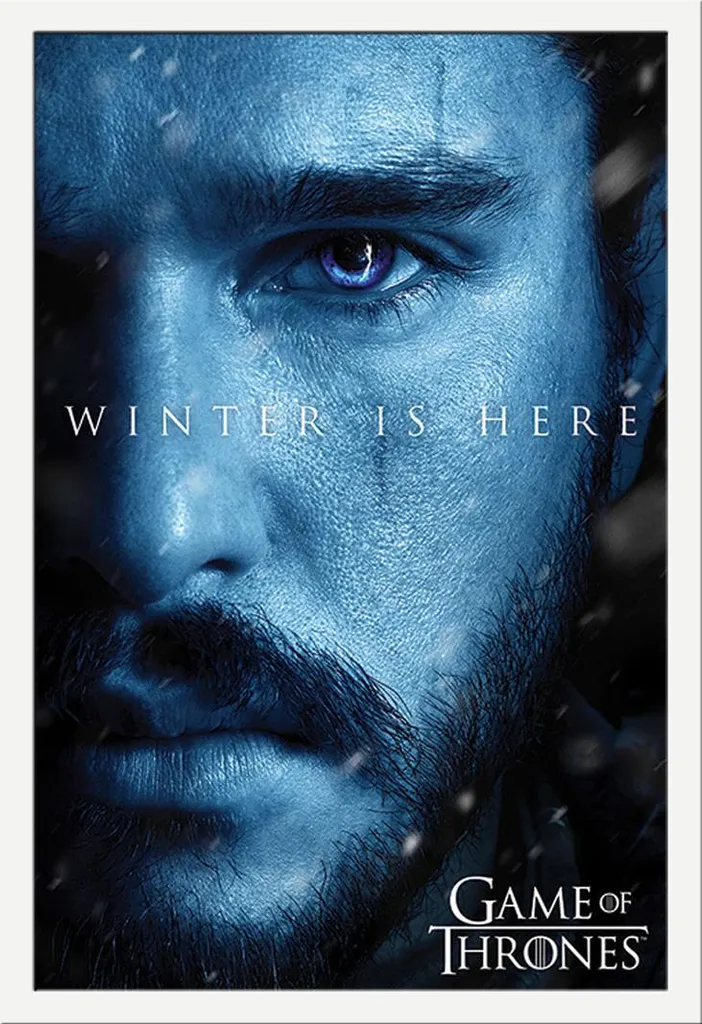 Poster Game of Thrones Jon Snow + Cornice Shinsuke MDF Bianca 61x91,5