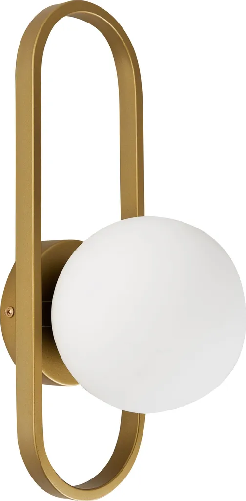 Lampe Murale Salon et Chambre Style Moderne en Or et Verre Opaque Blanc