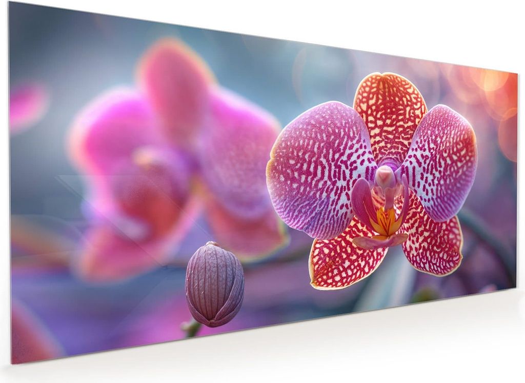 Küchenrückwand Spritzschutz Glas mit Motiv Exotische Orchidee 40 x 40 cm