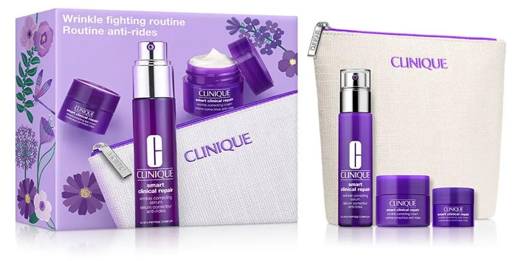 Clinique Smart Clinical Coffret Soin Visage Anti-Âge avec Crème et Sérum