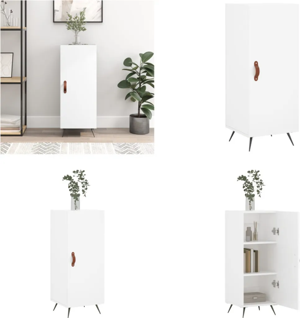 vidaXL Credenza Legno Bianco 34,5x90 cm | Organizer Ufficio e Casa