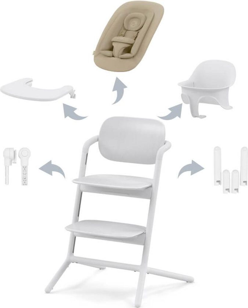 Cybex Lemo 5in1 Set Kinderhochstuhl inkl. LemoTower, Farbe:All White