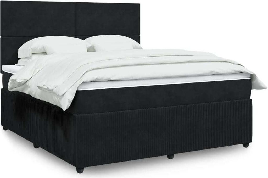"2026 Promotion" Boxspringbett mit Matratze - Schwarz - 180x200 cm - Samt - Polsterbett CC15416