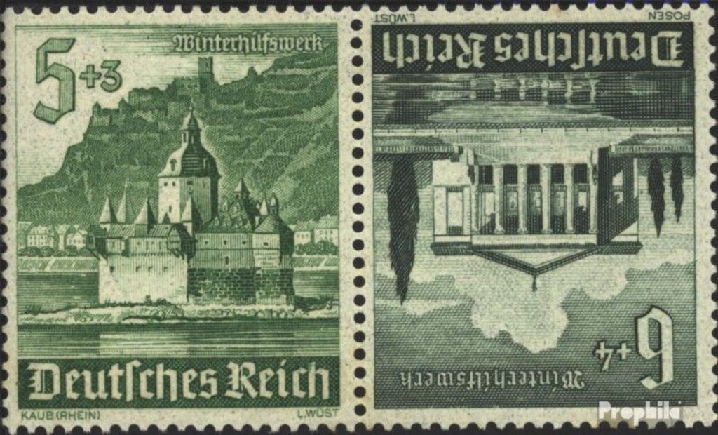 Briefmarken Deutsches Reich 1940 Mi K38 mit Falz Bauwerke
