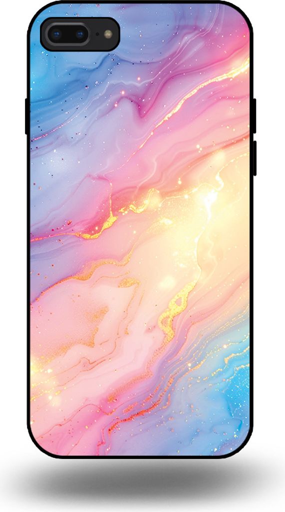 Smartphonica Handyhülle geeignet für iPhone 7/8 Plus mit Regenbogen Glitter Marble Print - TPU Backcover Case Regenbogen Glitter Marble Design