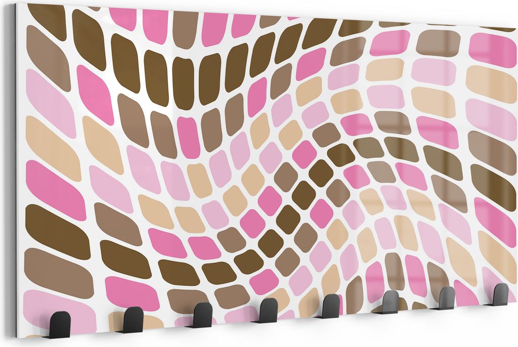 DEQORI Kleiderhaken Glas 60x30 cm 'Ätherische Harmonie' Wand Garderobe beschreibbar Paneel