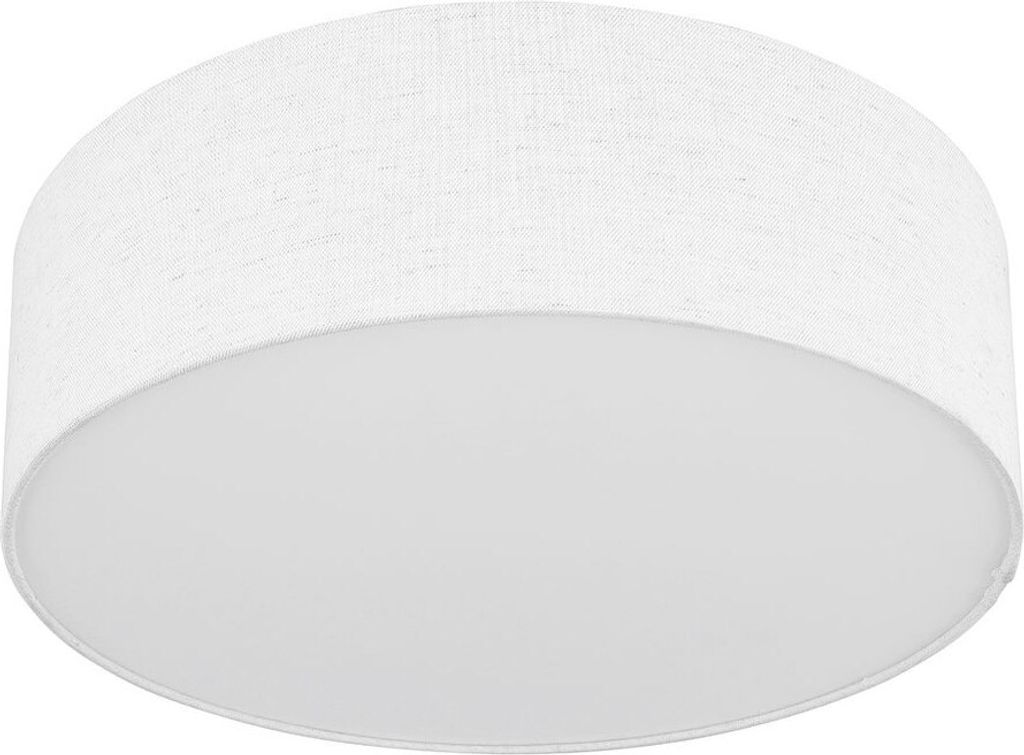 Deckenleuchte, 3 flammig, rund, Textil, weiß, D 40cm