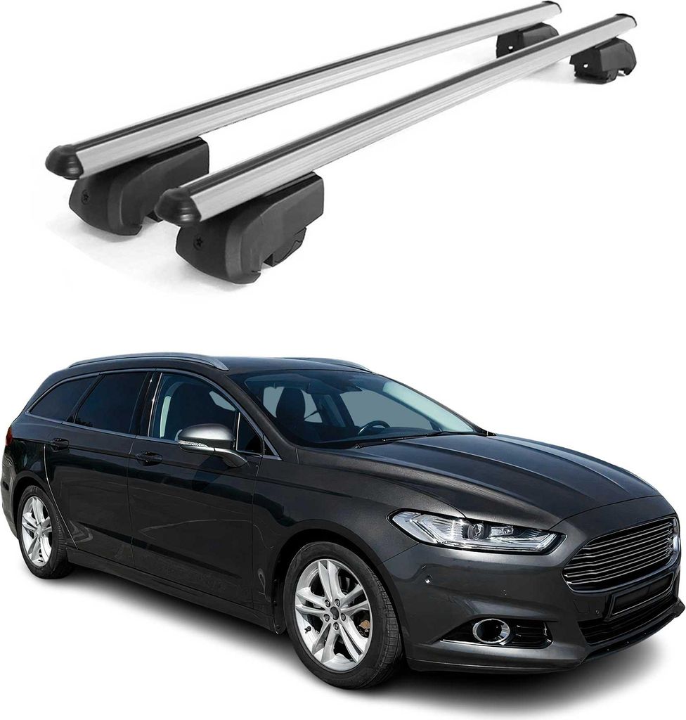 Dachträger Gepäckträger für Ford Mondeo mk5 Wagon 2014-2022 ABE Alu Grau 2x