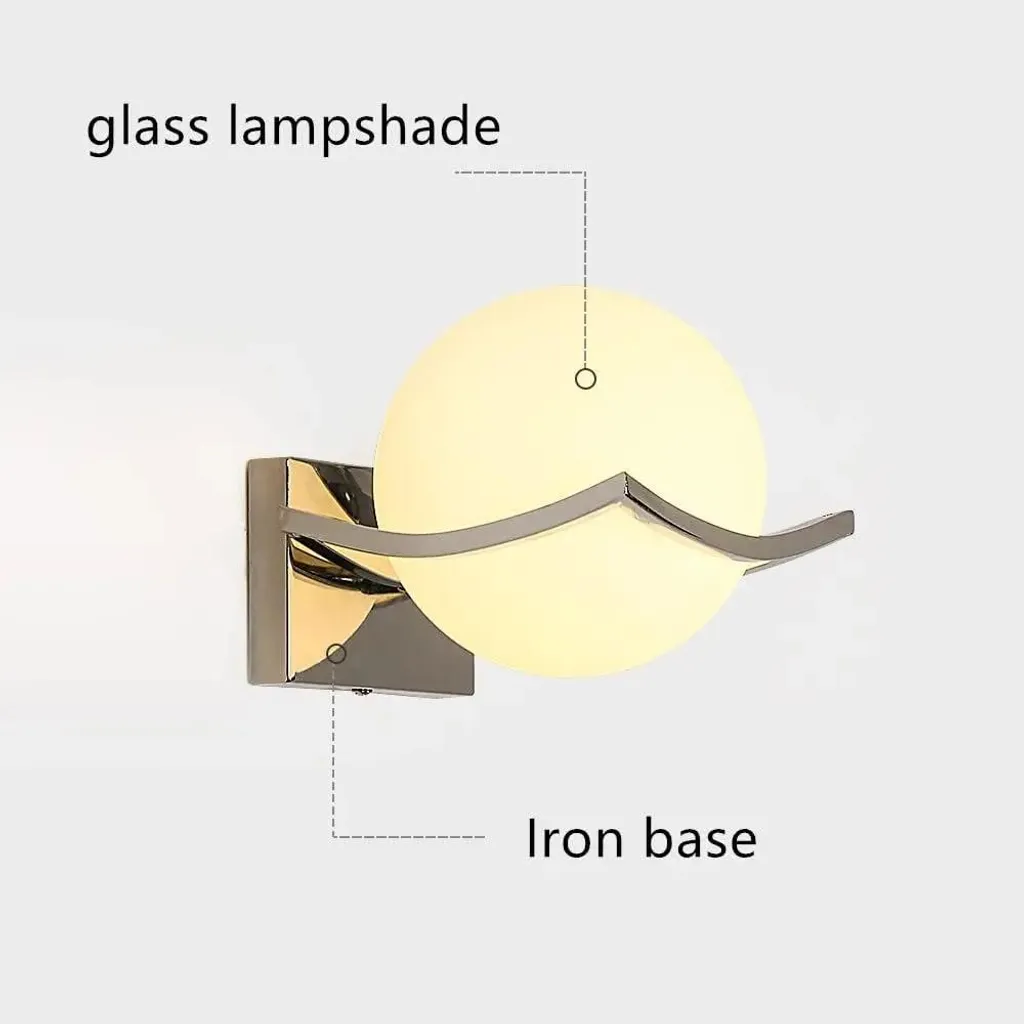 Applique Murale Sphérique en Fer Durable - Éclairage LED E27 sans Pose - 3