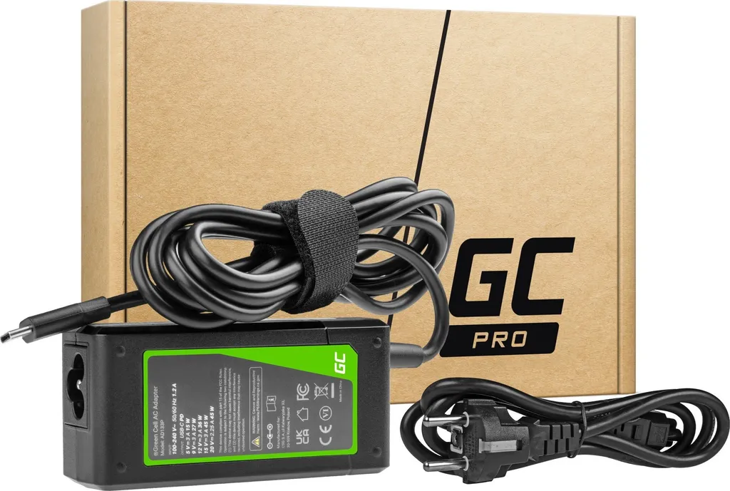 Green Cell AD133P 45W USB-C Caricabatterie Notebook Nero - Disponibile