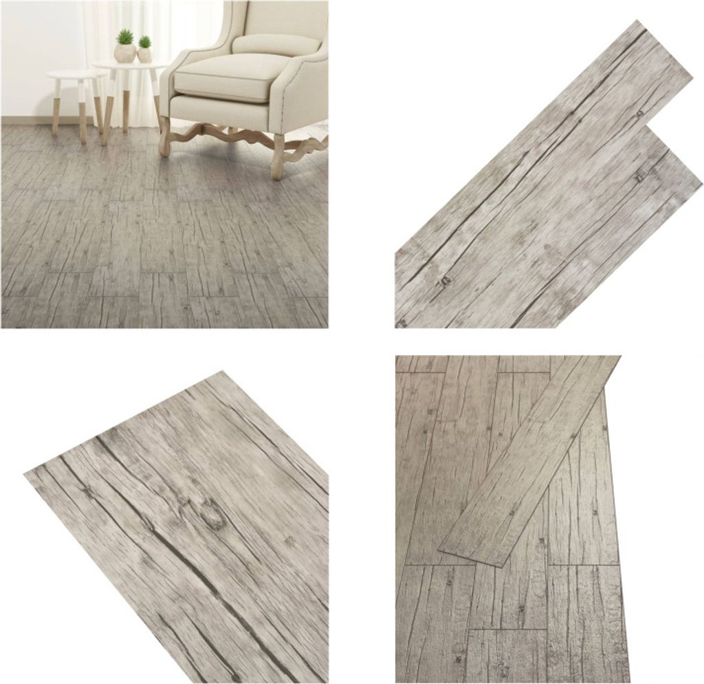 vidaXL PVC Fliesen Selbstklebend 2,51 m² 2 mm Eiche Gewaschen - PVC Laminat Diele - PVC Laminat Dielen - PVC Diele - PVC Bodenbelag