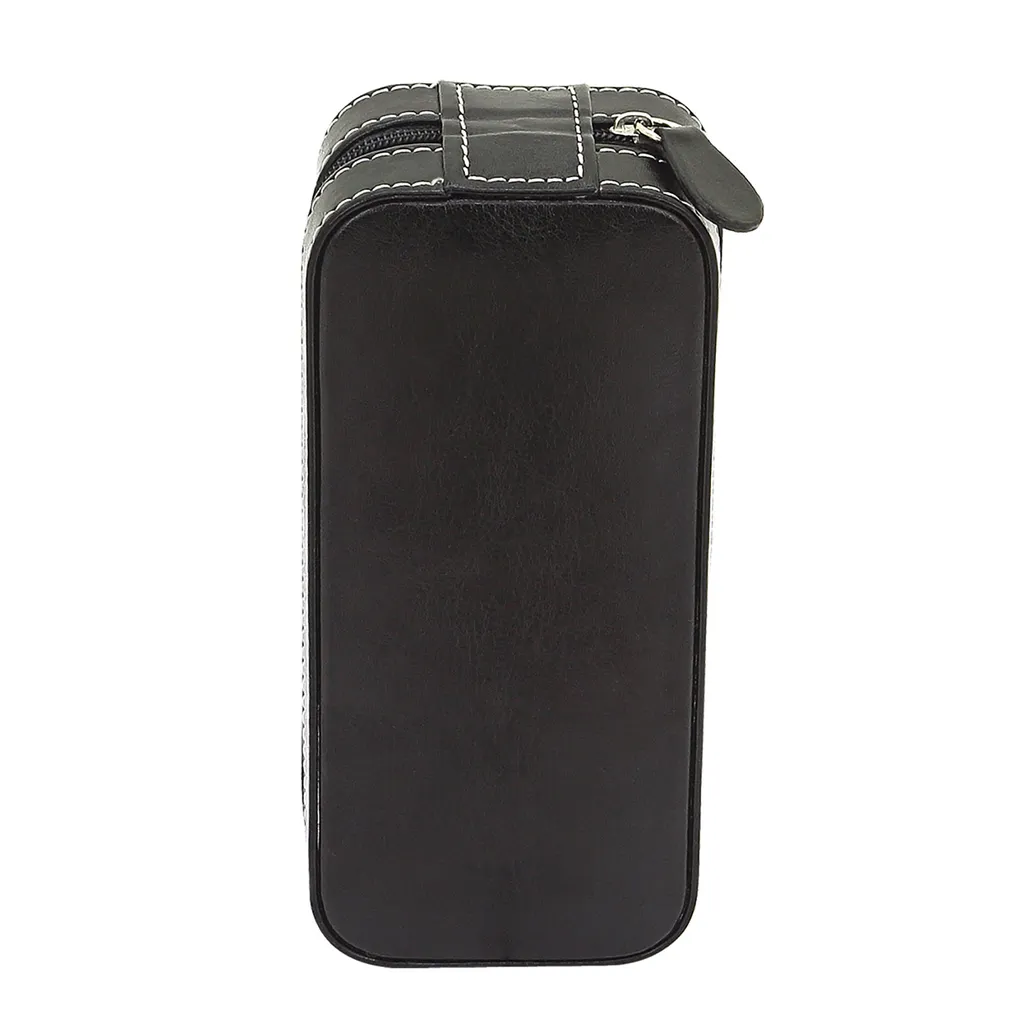 Étui à montres rigide Bond 20110-2 en cuir synthétique avec zip noir