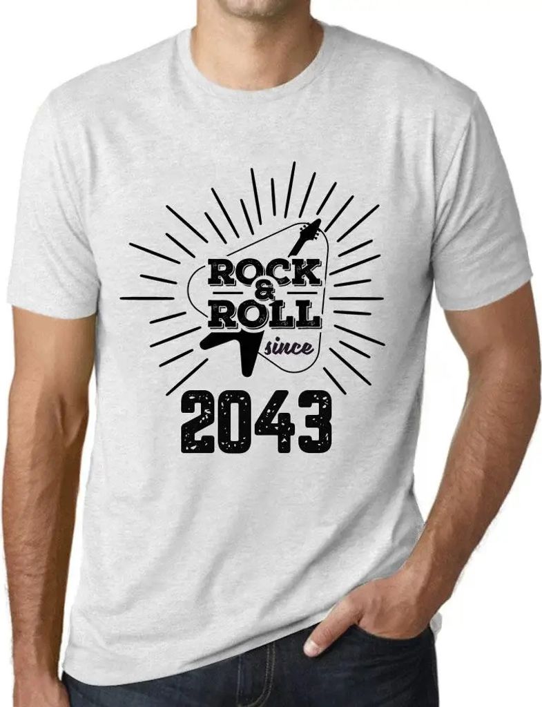 Herren Grafik T-Shirt Gitarre und Rock 'n' Roll seit 2043 – Guitar and Rock & Roll Since 2043 – Öko-Verantwortlich Vintage Jahrgang Kurzarm Lu...