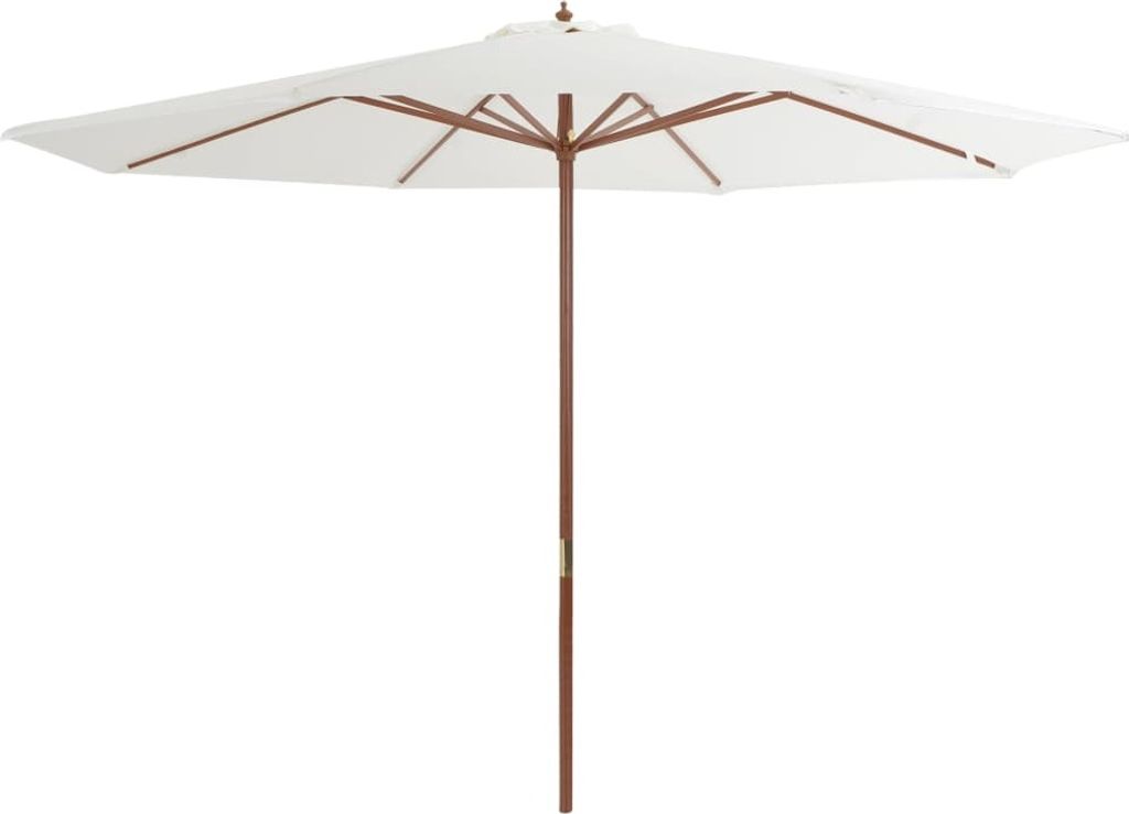 vidaXL Parasol avec mât en bois 350 cm blanc sable Image du produit 