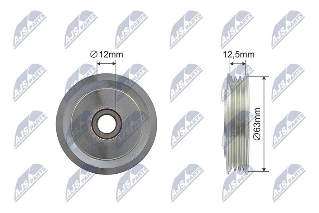 NTY RNK-TY-034 Umlenkrolle Keilrippenriemen 63mm für TOYOTA PRIUS Liftback (NHW20) PRIUS Stufenheck (NHW11)