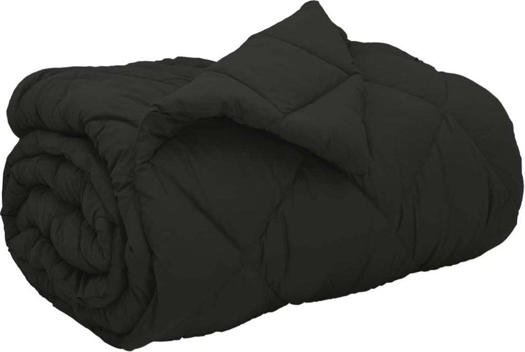 Winterbettdecke Schwarz 200 x 135 cm Mikrofaser