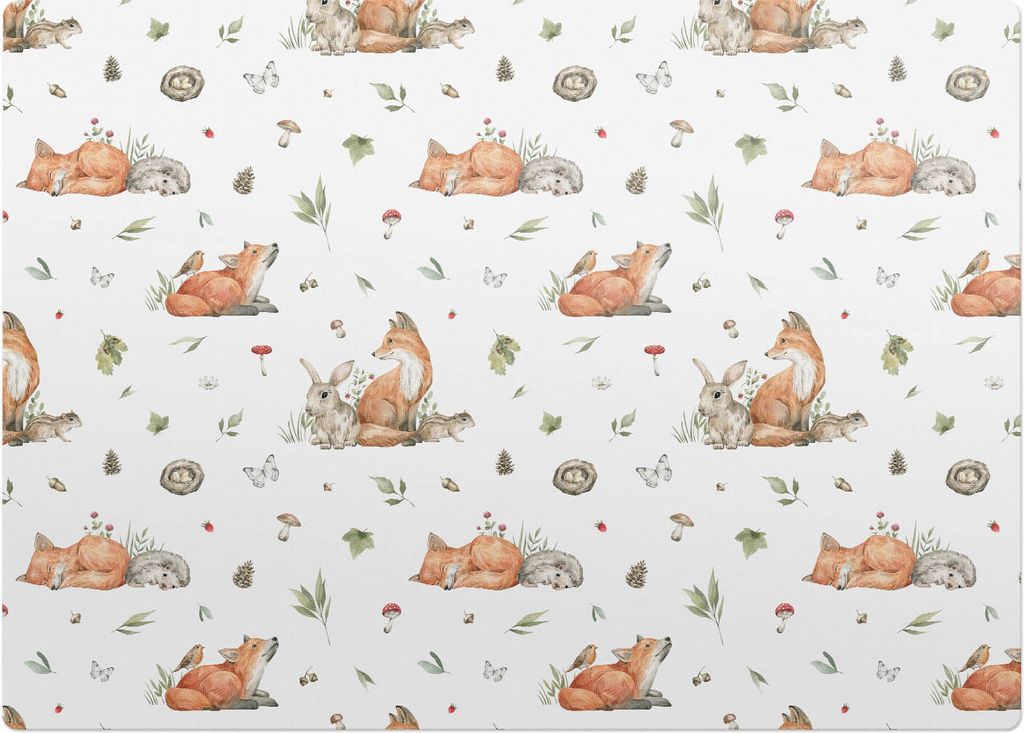 Waldtiere Nahtloses Muster – Bodenschutzmatte – Rutschfest – Schutzmatte für Büro – Vinylmatte – Stuhlunterlage – 140 x 100 cm