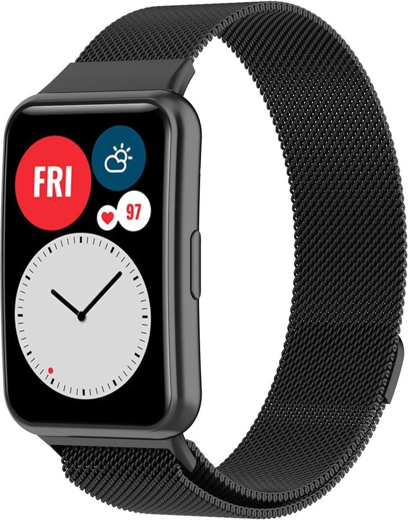 Strap-It Huawei Watch Fit New Milanese-Armband (Schwarz)