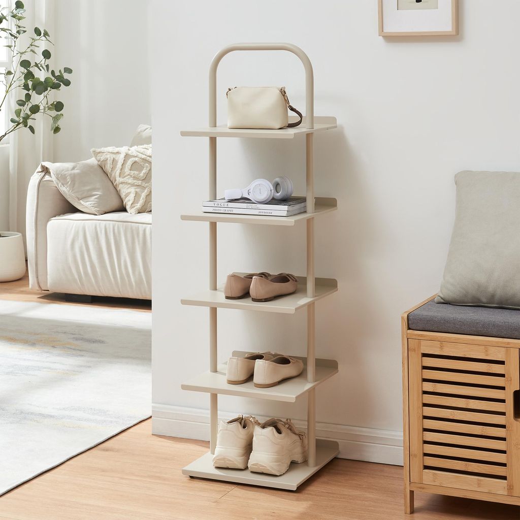Schuhregal 'Poytya' für 5 Paare Stahl 119 x 34 x 32 cm Produktbild 