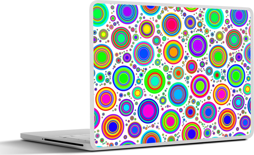 MuchoWow Laptop Aufkleber Sticker Cover Muster - Punkte - Kreis 31x22.5 cm - Laptop-Deko