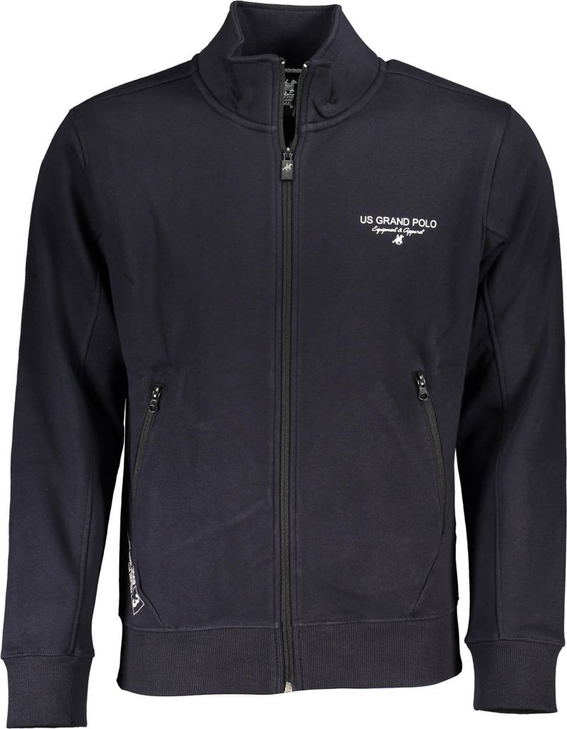 US GRAND POLO HERREN-SWEATSHIRT MIT BLAUEM ZIP : Farbe - Blau, Größe - XL Größe: XL Farbe: Blau