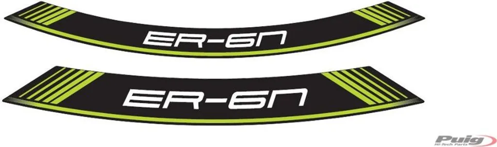 Autocollants de Jantes Verts pour KAWASAKI ER-6N - Kit Déco PUIG 9311V