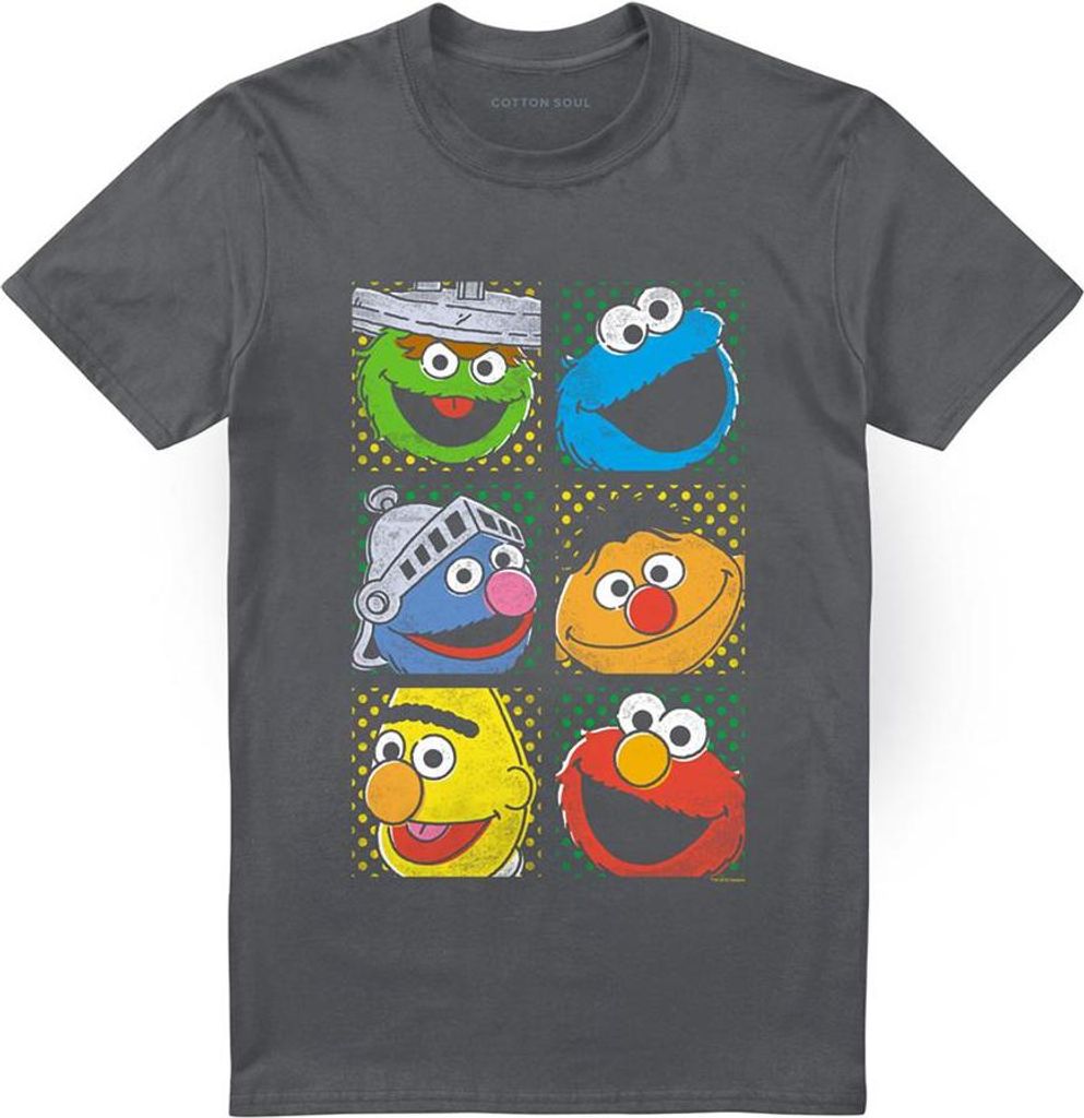 Sesame Street - T-Shirt für Herren/Damen Uni TV21148 (4XL) (Holzkohle)