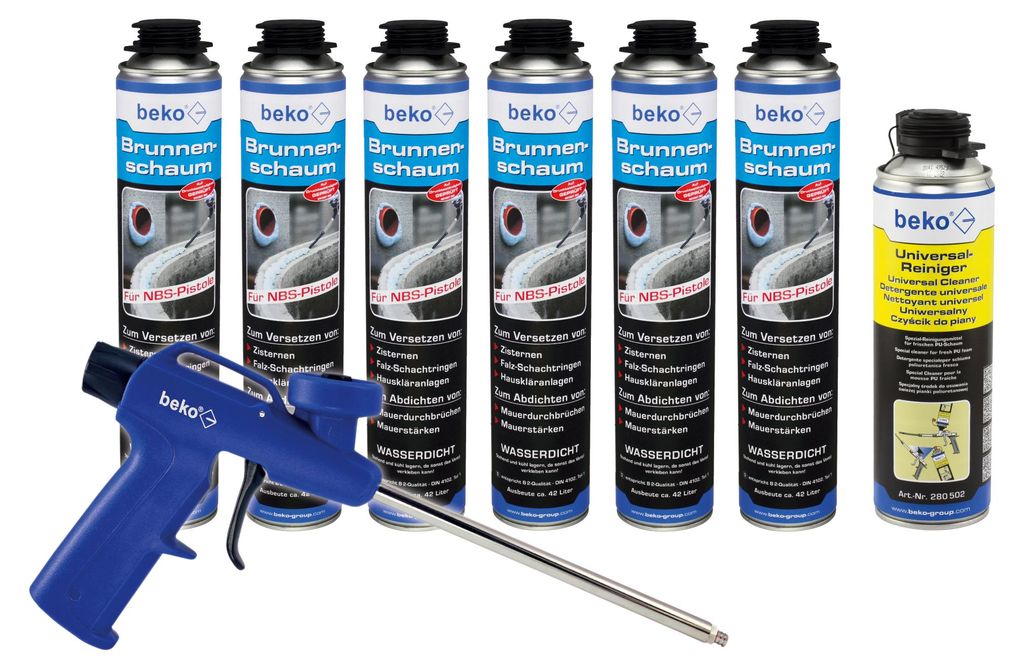 beko 6 x Brunnenschaum 750 ml für NBS-Pistole inkl. Pistole Produktbild 