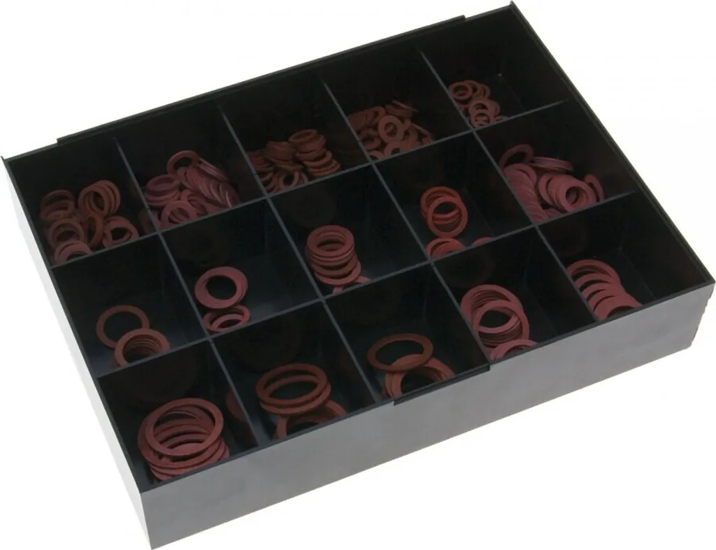 Assortiment de joints d'étanchéité en fibre rouge - Coffret 400 pièces