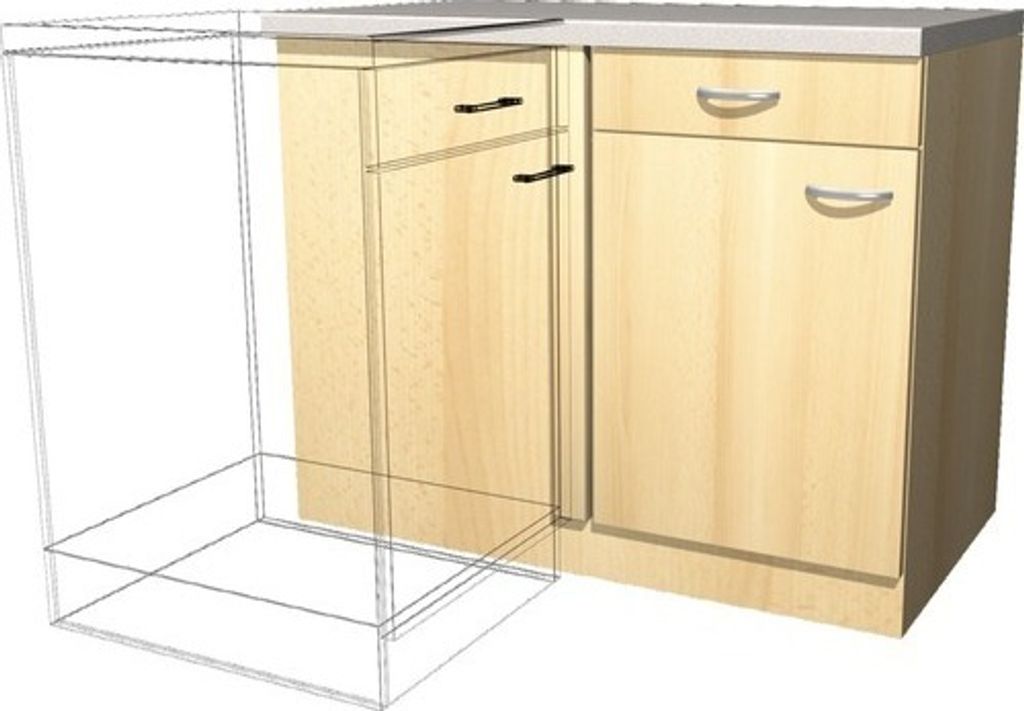 Flex Well Eckunterschrank Nano BxTxH 110 x 60 x 85 cm buche Produktbild 