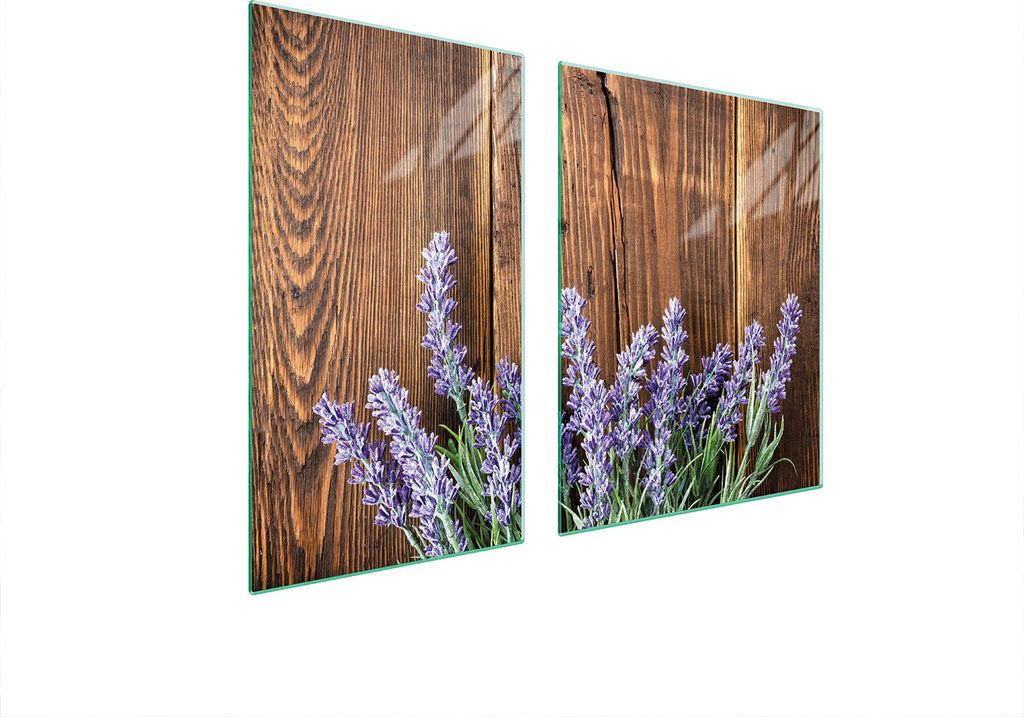 Glasplatte und Schneidebrett 100x52 Lavendel