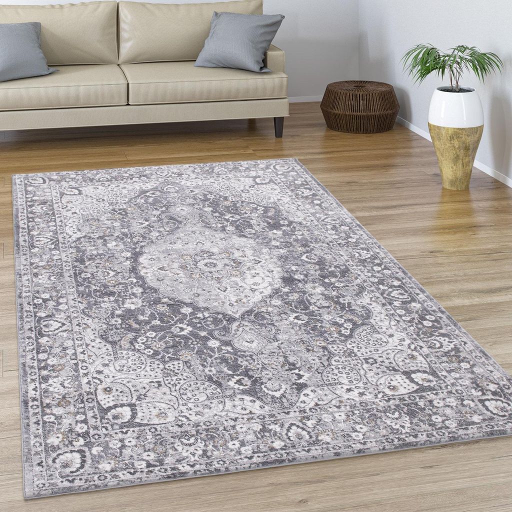 Tapis salon à poils courts vintage abstrait oriental Image du produit 
