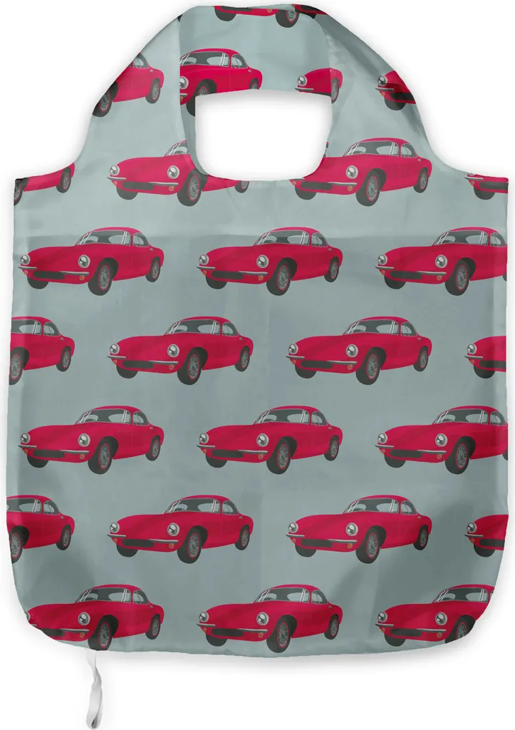 Tote Bag Vintage ABAKUHAUS - Veicolo Anni '60 Rosa Ardesia Blu