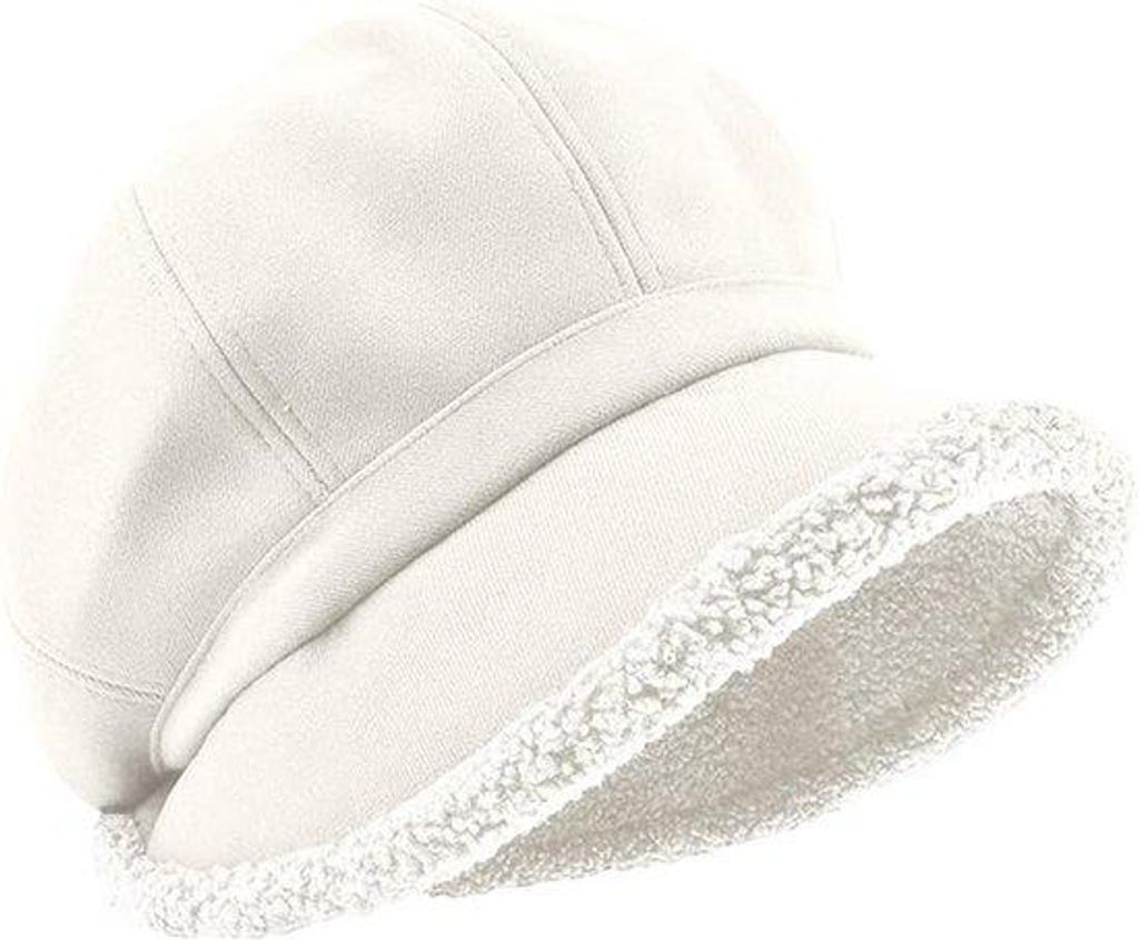 Wintermütze für Herren und Damen, klassische Sonnenmütze mit breiter Wolleband, Herbst- und Wintermütze mit bequemer Brandbeveiligung