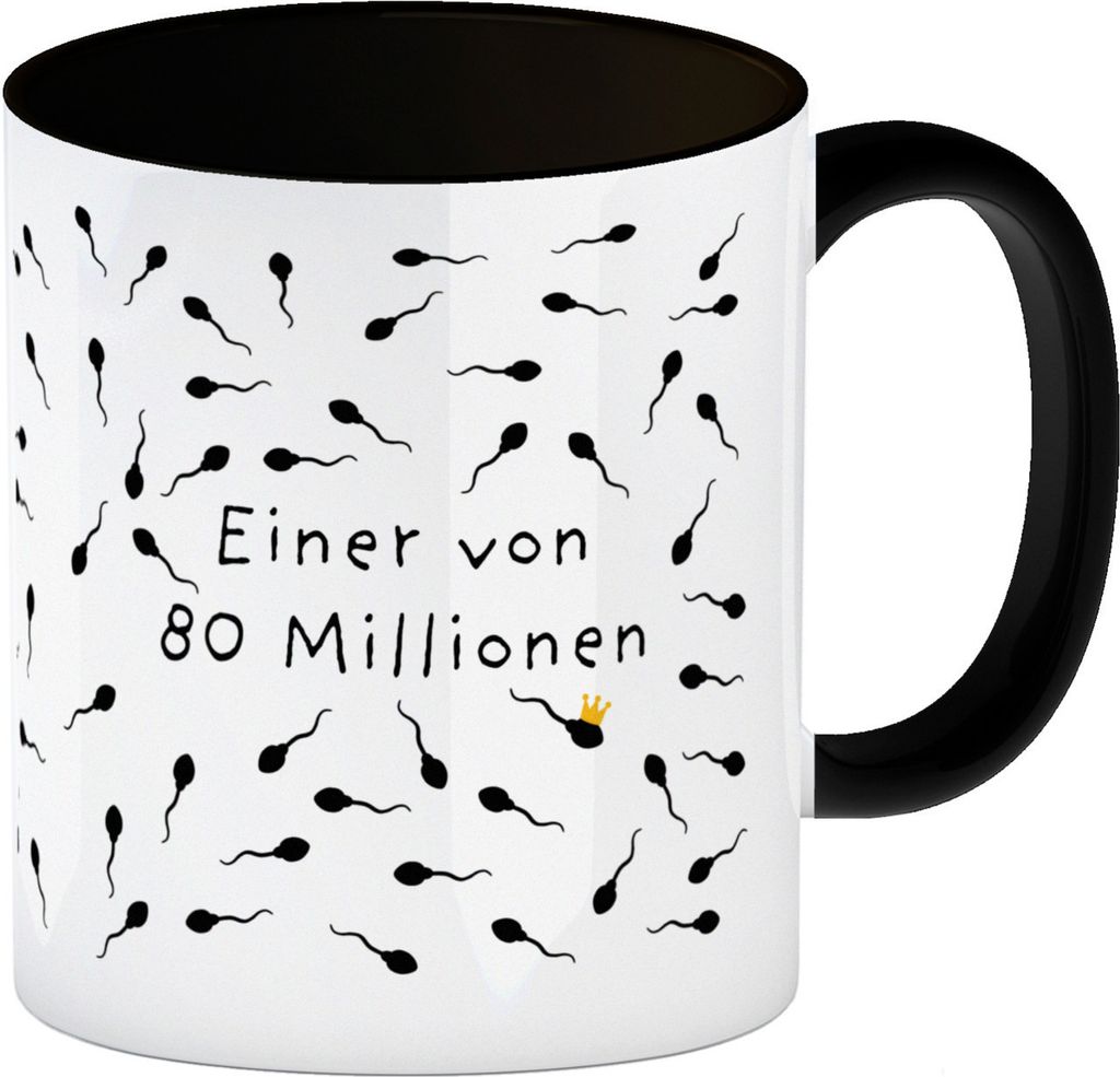 Einer von 80 Millionen Sperma Kaffeebecher in schwarz