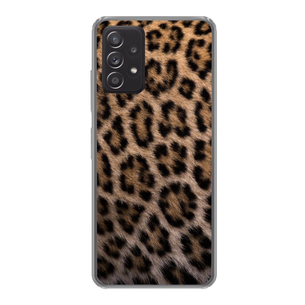 MuchoWow Handyhülle Schutzhülle Hülle für Samsung galaxy a73 Panther Druck Silikon Softcase Handy Hülle - Handyhülle