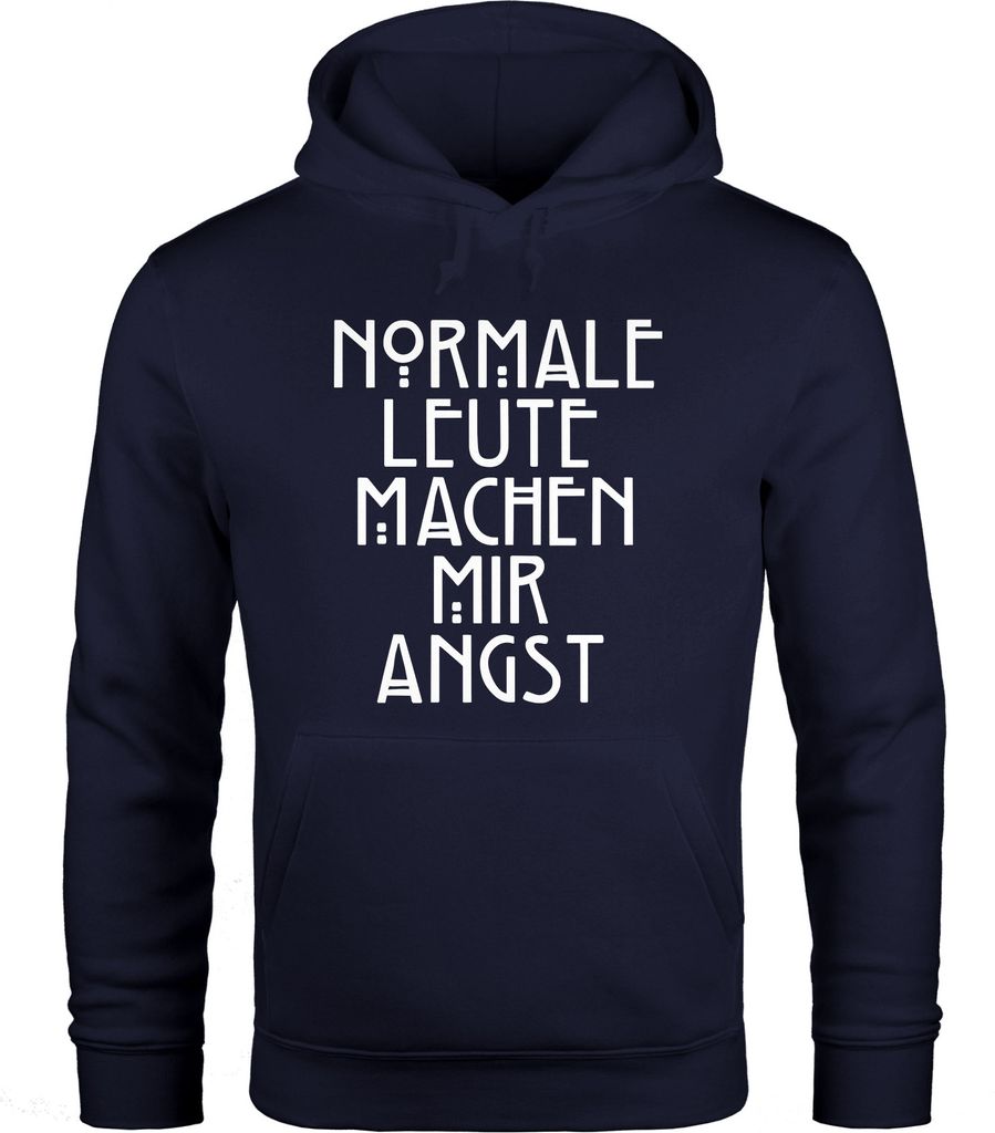 Normale Leute machen mir Angst Kapuzen-Pullover Hoodie Herren Moonworks navy L