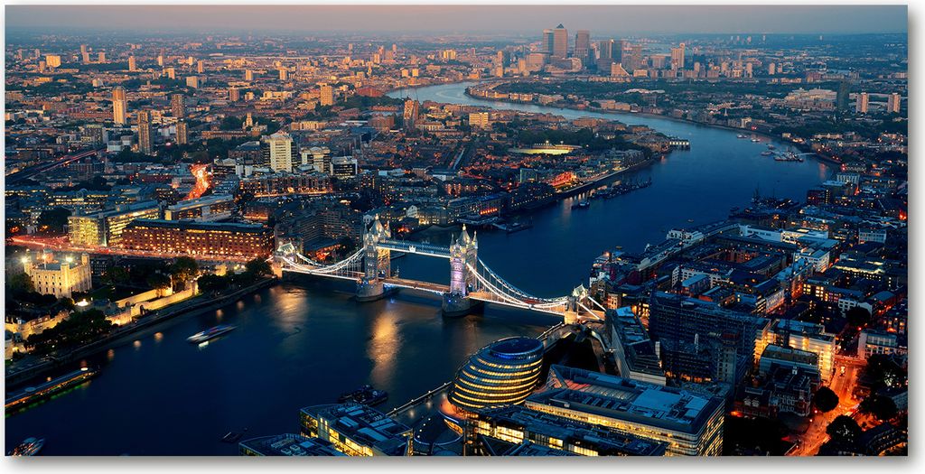 Tulup Leinwandbild - 140x70 cm - Wandkunst - Drucke auf Leinwand - Leinwanddruck - Sehenswürdigkeiten & Architektur - Blau - London